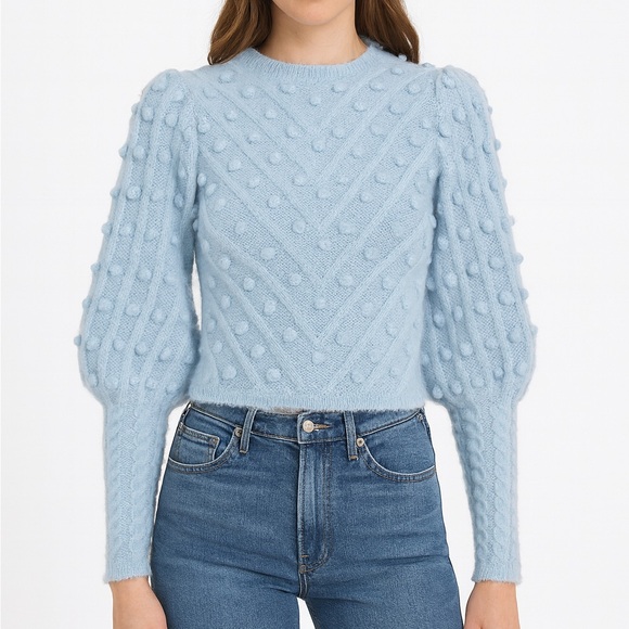 M Signature Label Collection Sweaters - Puff Sleeve Textured Sweater The Linetal